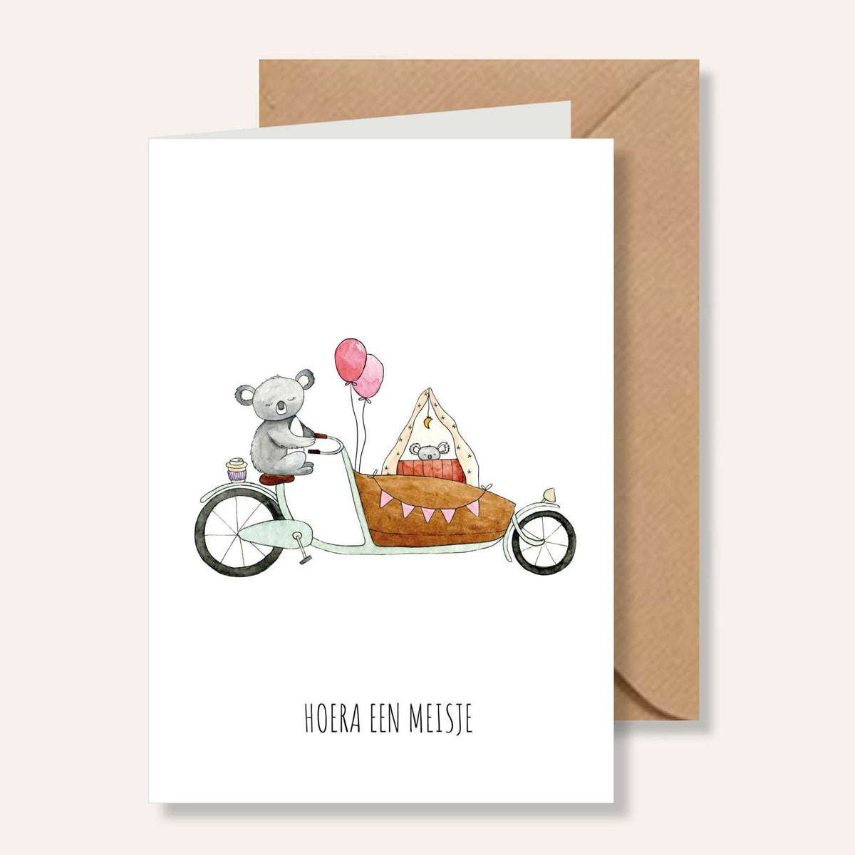 Bakfiets hoera een meisje