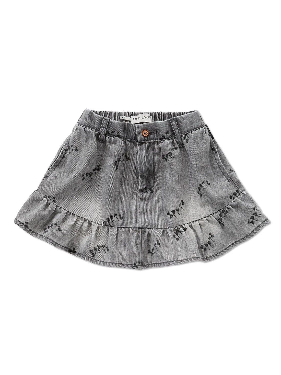 GREY DENIM SKIRT