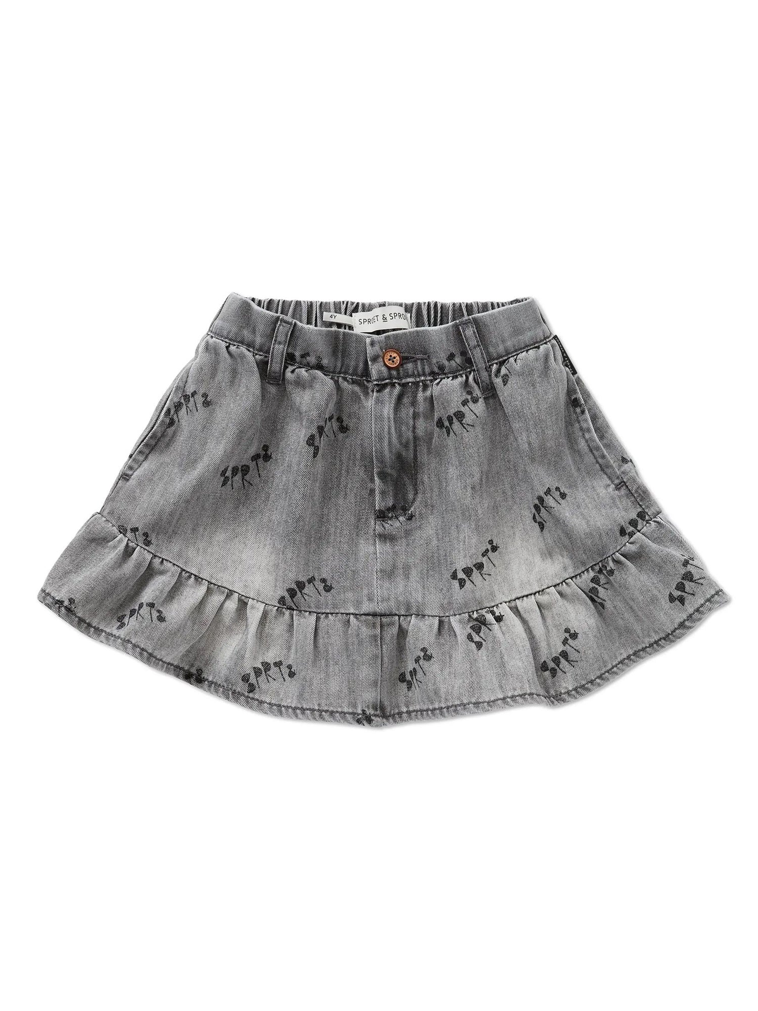 GREY DENIM SKIRT