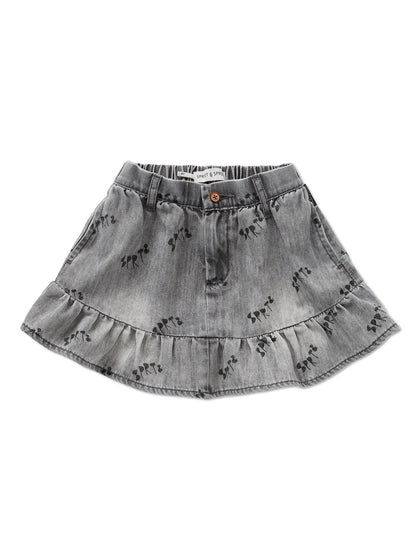 GREY DENIM SKIRT