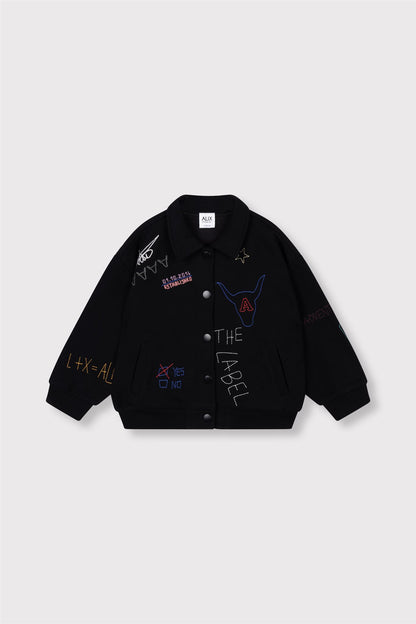 kids knitted patches jacket