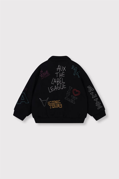 kids knitted patches jacket